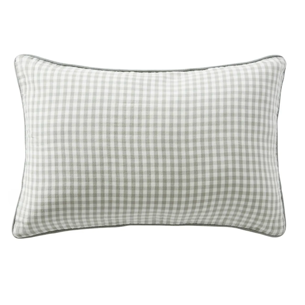 EMINZA Coussin rectangulaire gaze de coton (40 x 60 cm) Gaïa vichy Vert Eucalyptus