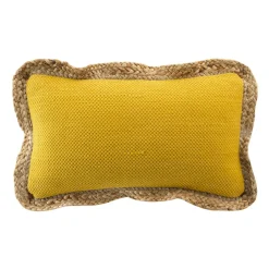 DOUCEUR D'INTERIEUR Coussin rectangulaire jute et coton (30 x 50 cm) Akina Jaune ocre New