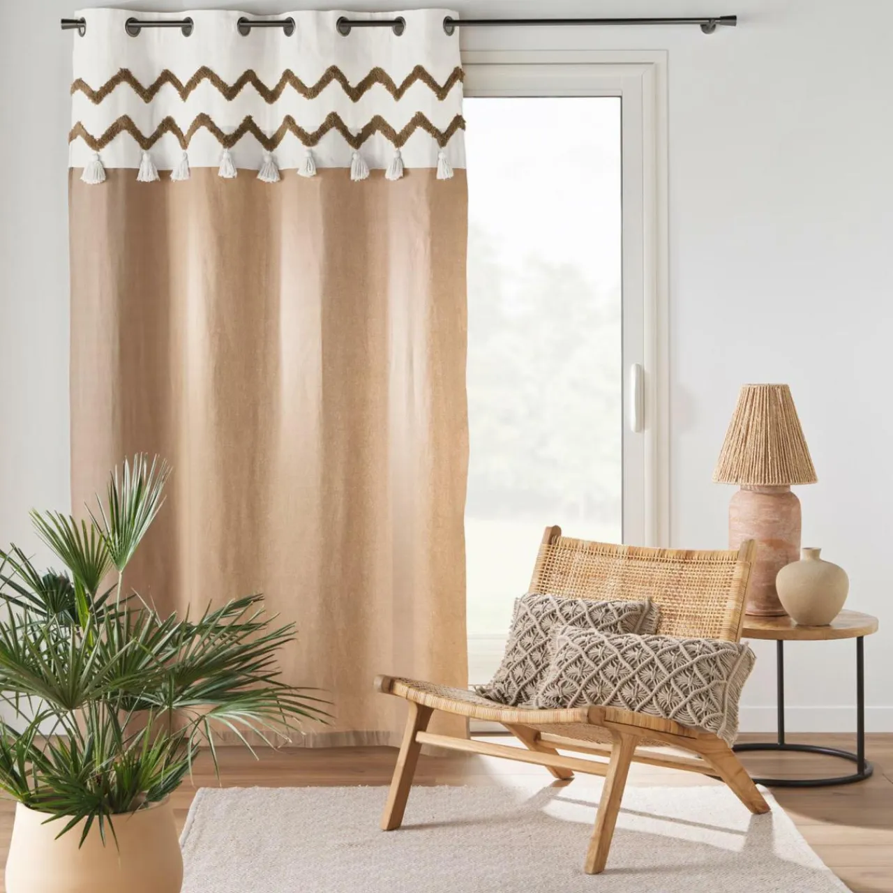 douceur d'intu017drieur Coussin rectangulaire macramé (30 x 50 cm) Indy Taupe Outlet