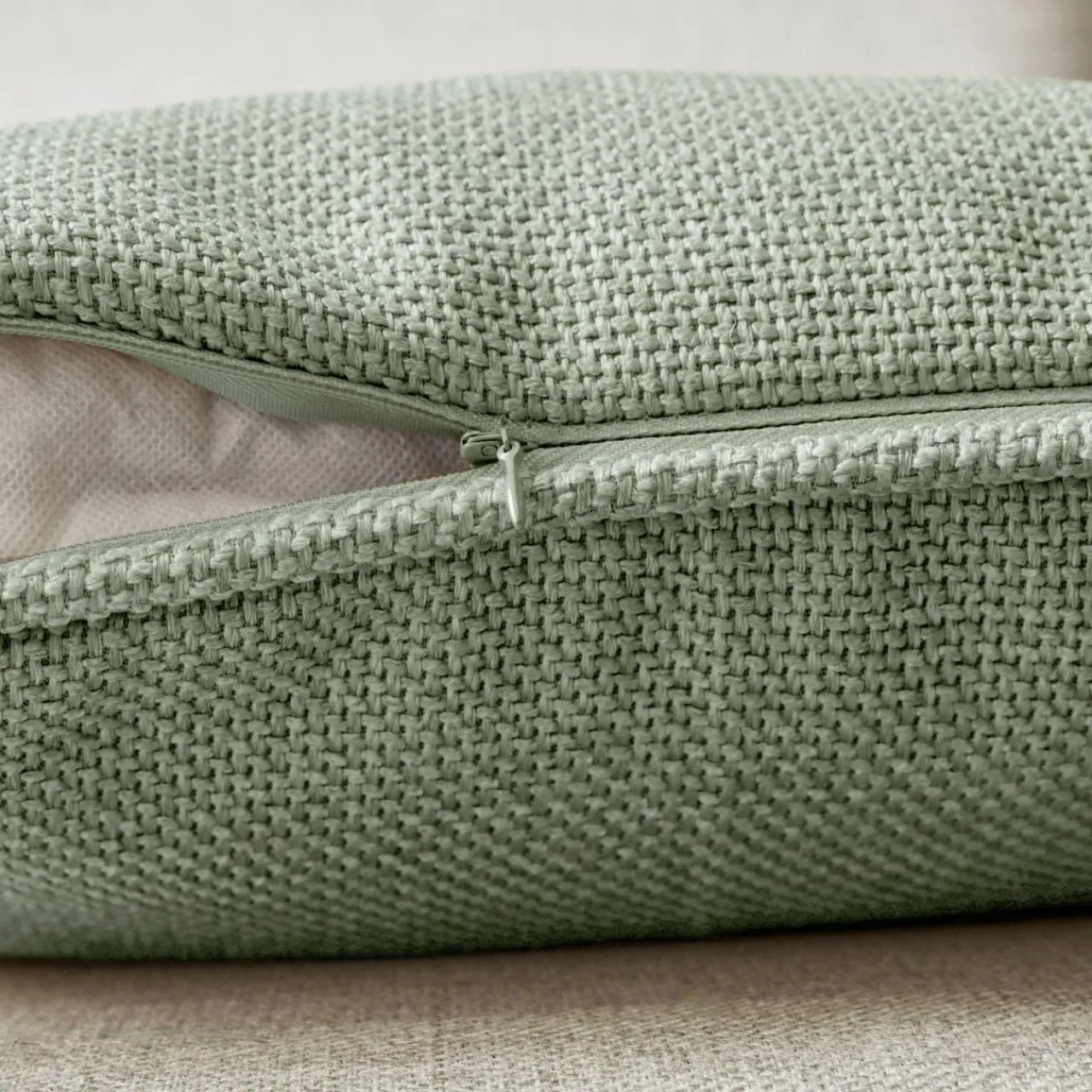 EMINZA Coussin rectangulaire tissé (40 x 60 cm) Alba Vert romarin Outlet