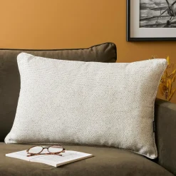 EMINZA Coussin rectangulaire tissé (40 x 60 cm) Oscar Ivoire Online