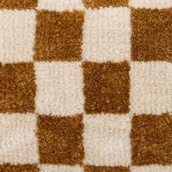 Atmosphera, cru017dateur d'intu017drieur Coussin rectangulaire tufté (38 x 58 cm) Damier Jaune ocre Discount
