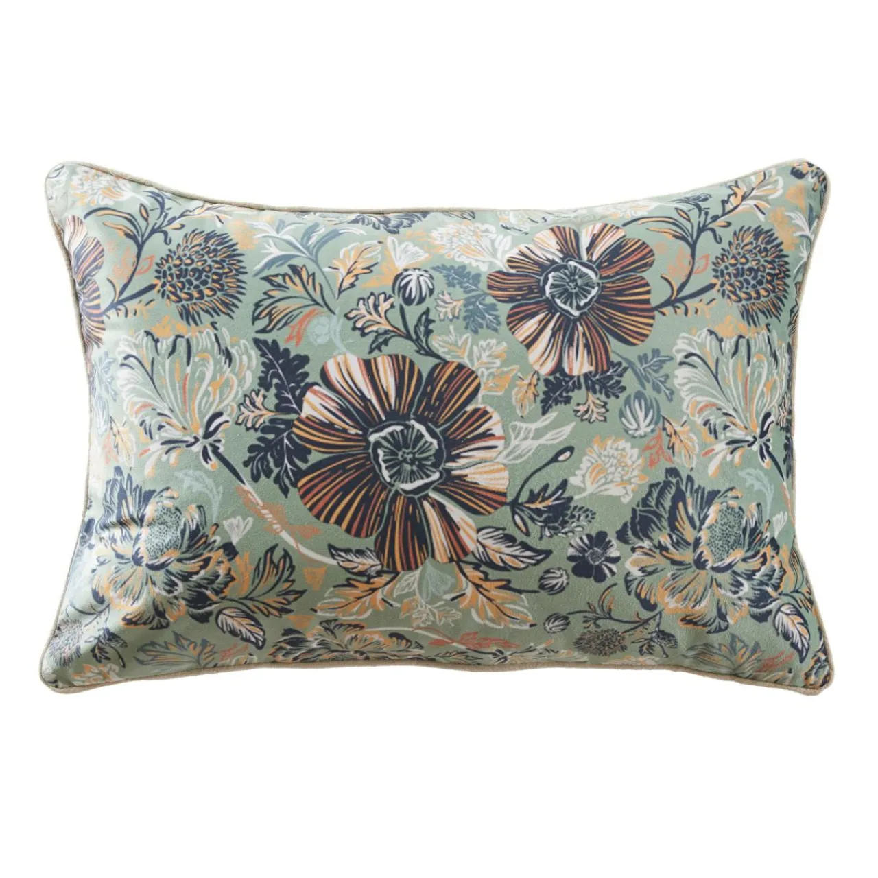 EMINZA Coussin rectangulaire velours (40 x 60 cm) Dolores Vert Clearance