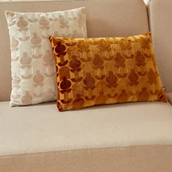 Atmosphera, cru017dateur d'intu017drieur Coussin rectangulaire velours (30 x 50 cm) Luna Jaune ocre Clearance