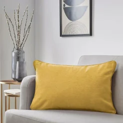 EMINZA Coussin rectangulaire (40 x 60 cm) Minuit Jaune ocre New