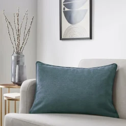 EMINZA Coussin rectangulaire (40 x 60 cm) Minuit Gris bleu Sale