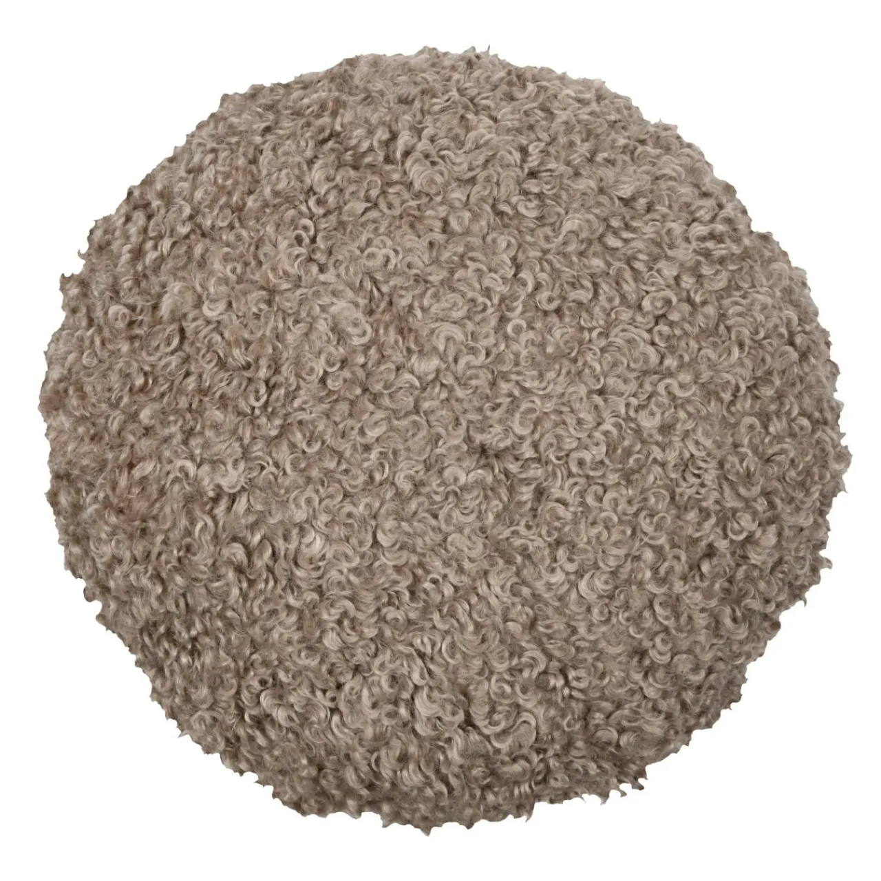 STOF Coussin rond bouclette (40 cm) Cosylife Taupe Clearance