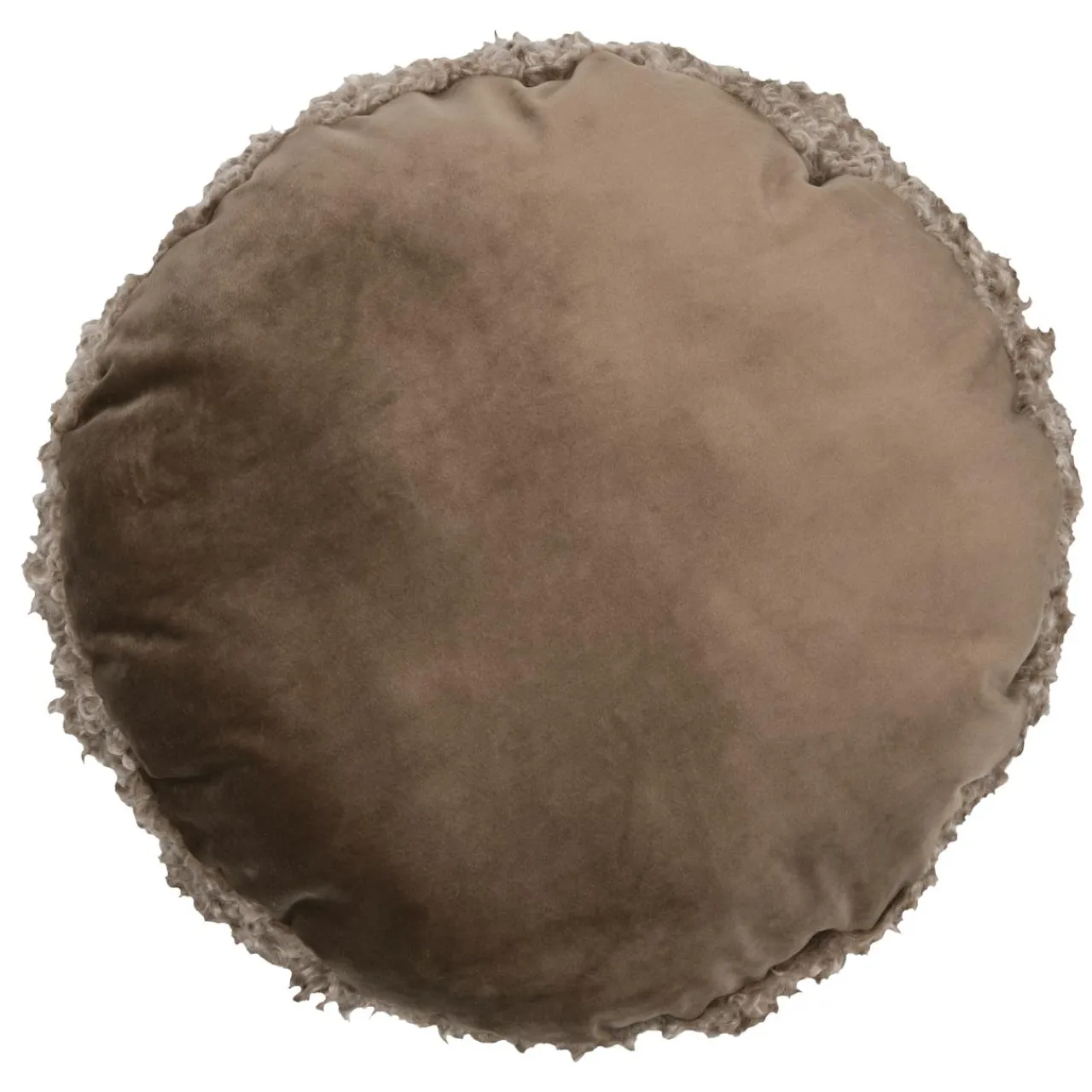 STOF Coussin rond bouclette (40 cm) Cosylife Taupe Clearance