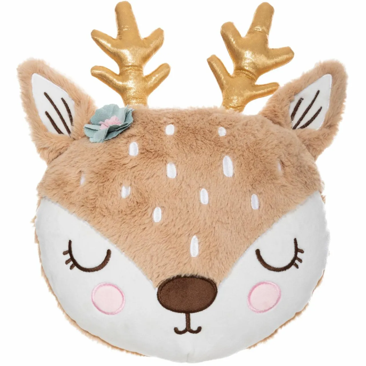ATMOSPHERA Coussin rond enfant (30 cm) Tête de Biche Taupe Best