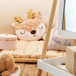 ATMOSPHERA Coussin rond enfant (30 cm) Tête de Biche Taupe Best