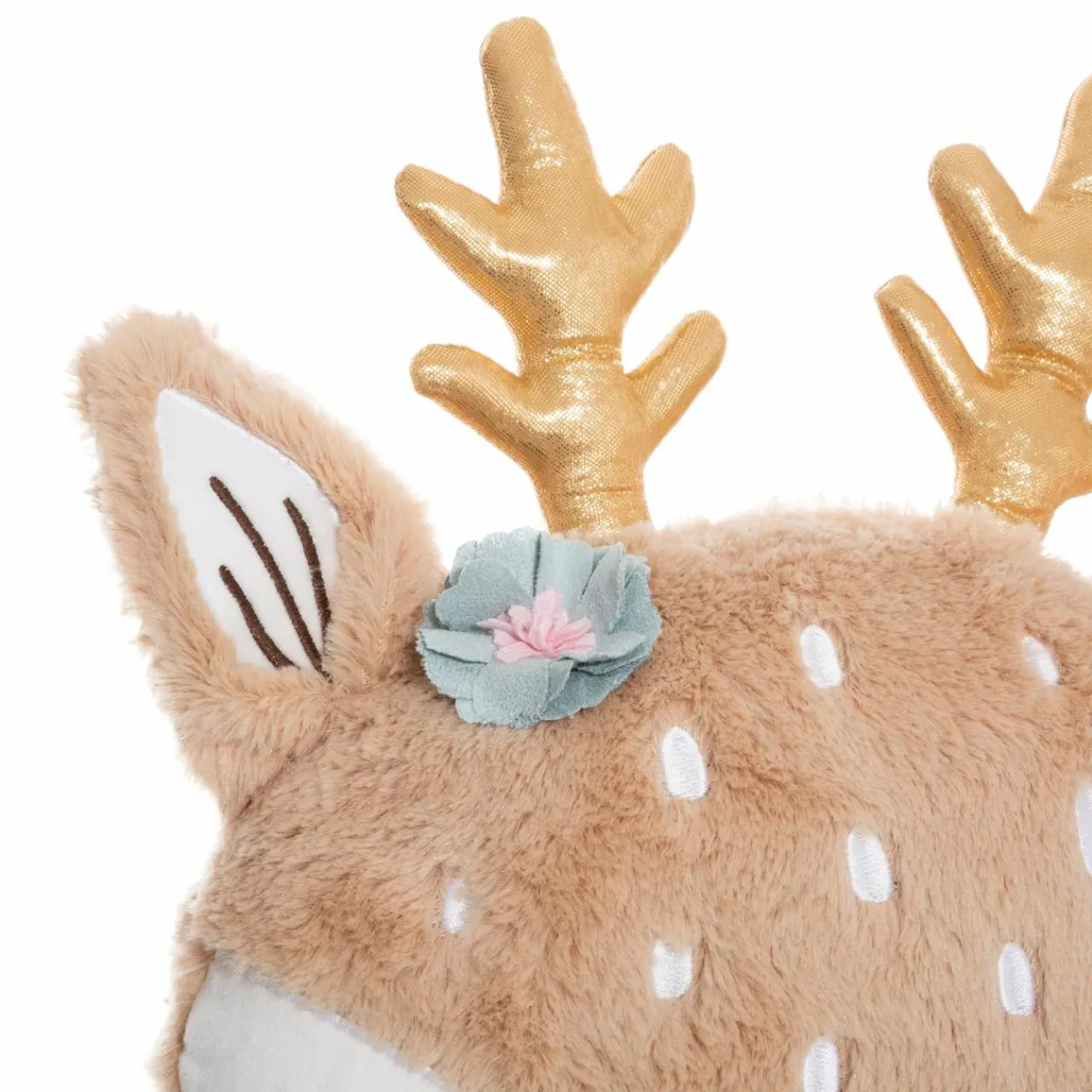 ATMOSPHERA Coussin rond enfant (30 cm) Tête de Biche Taupe Best