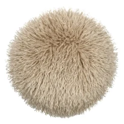 STOF Coussin rond fausse fourrure (40 cm) Cosylife Beige