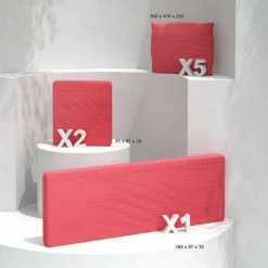 MOBELLIA Coussins de remplacement pour salon de jardin Calvi 5 places Rouge Sale