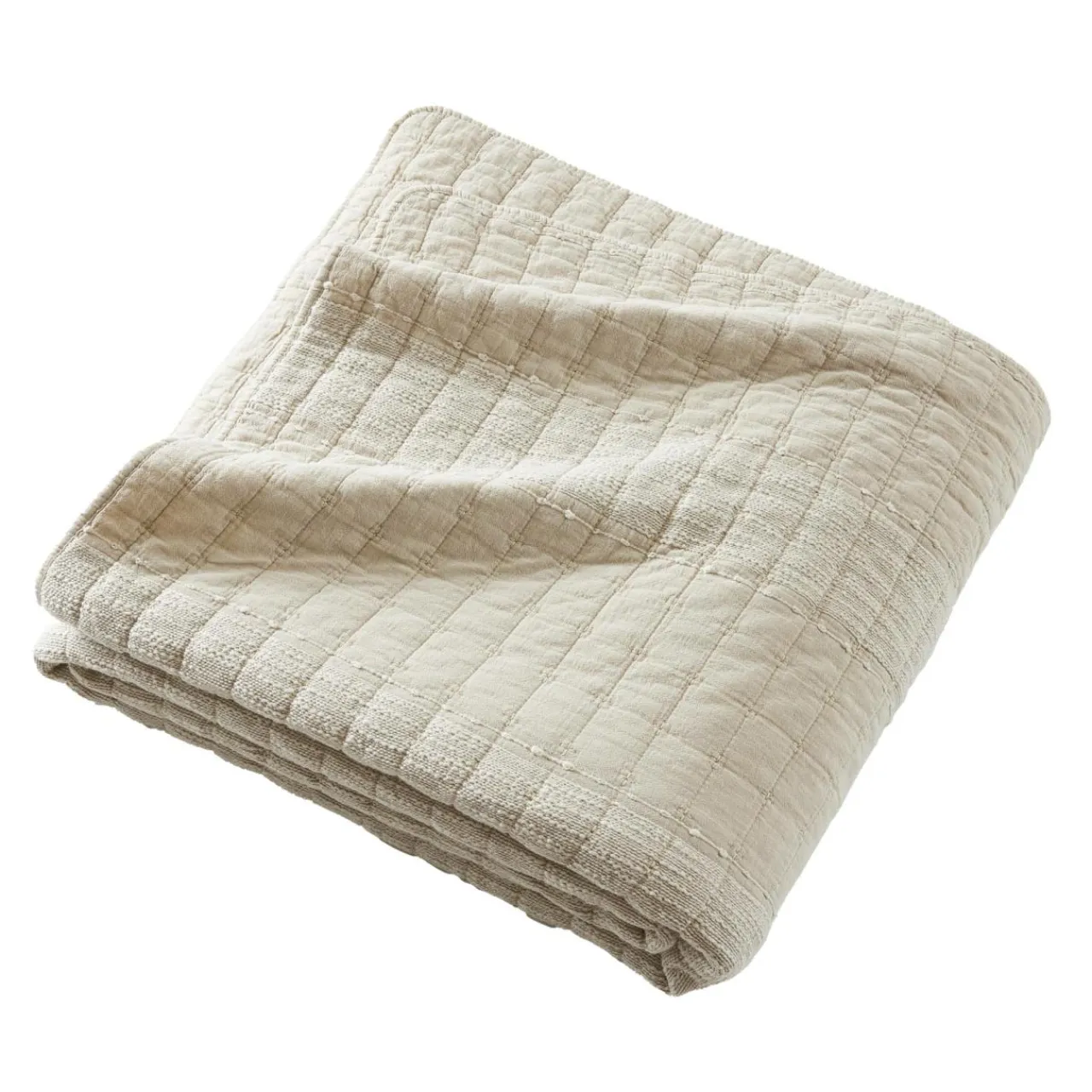 EMINZA Couvre-lit coton matelassé (220 x 240 cm) Lena sable Beige Clearance