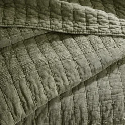 EMINZA Couvre-lit coton matelassé (240 x 260 cm) Lena Vert romarin New