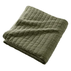 EMINZA Couvre-lit coton matelassé (240 x 260 cm) Lena Vert romarin New