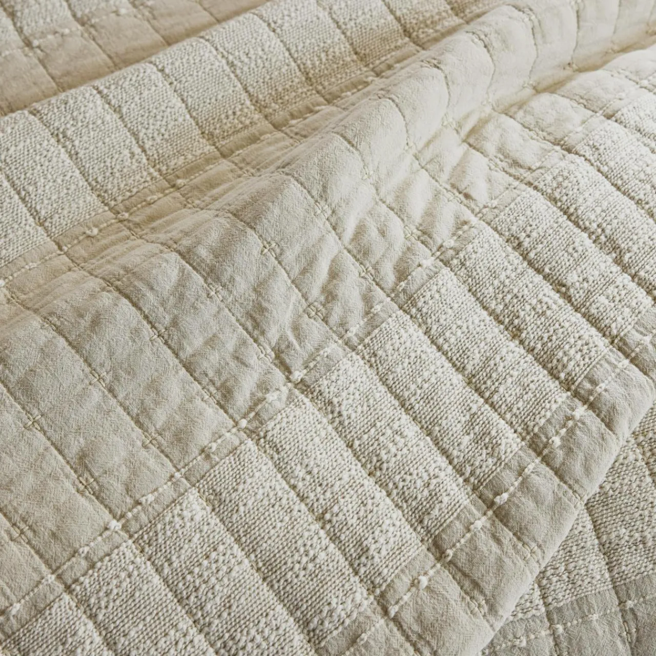 EMINZA Couvre-lit coton matelassé (240 x 260 cm) Lena sable Beige Clearance