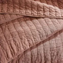 EMINZA Couvre-lit coton matelassé (240 x 260 cm) Lena Terracotta New