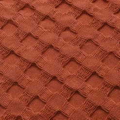 EMINZA Couvre-lit coton nid d'abeille (180 x 220 cm) Maya Terracotta Sale