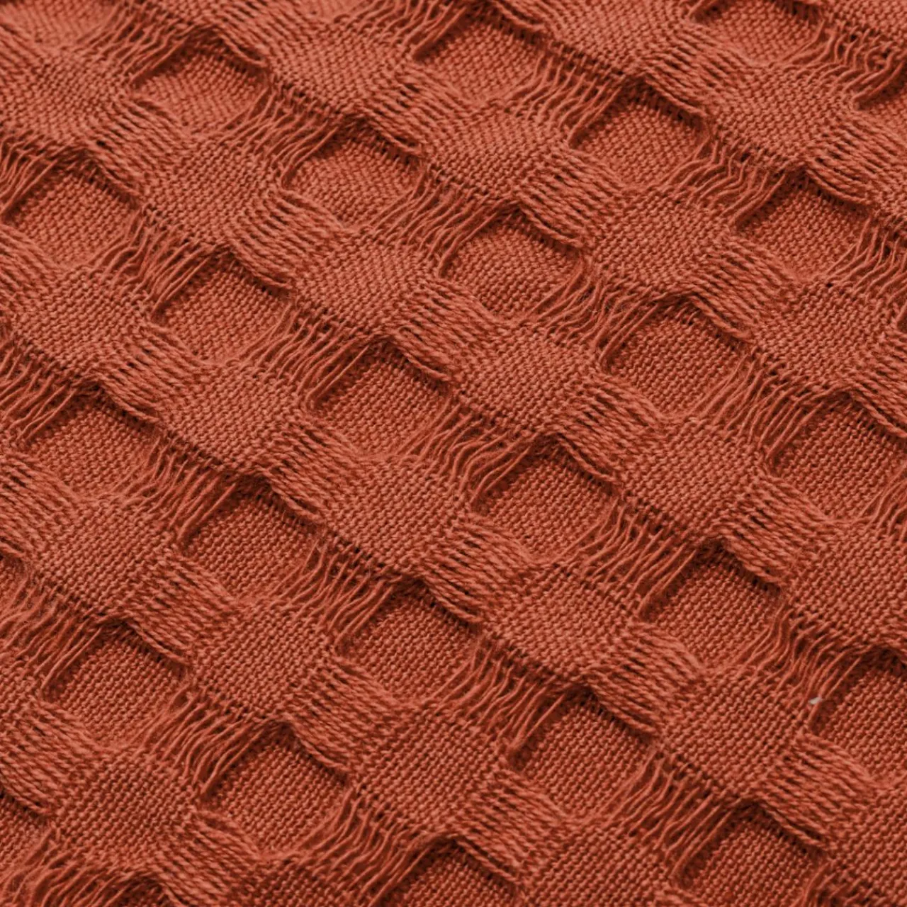 EMINZA Couvre-lit coton nid d'abeille (180 x 220 cm) Maya Terracotta Sale