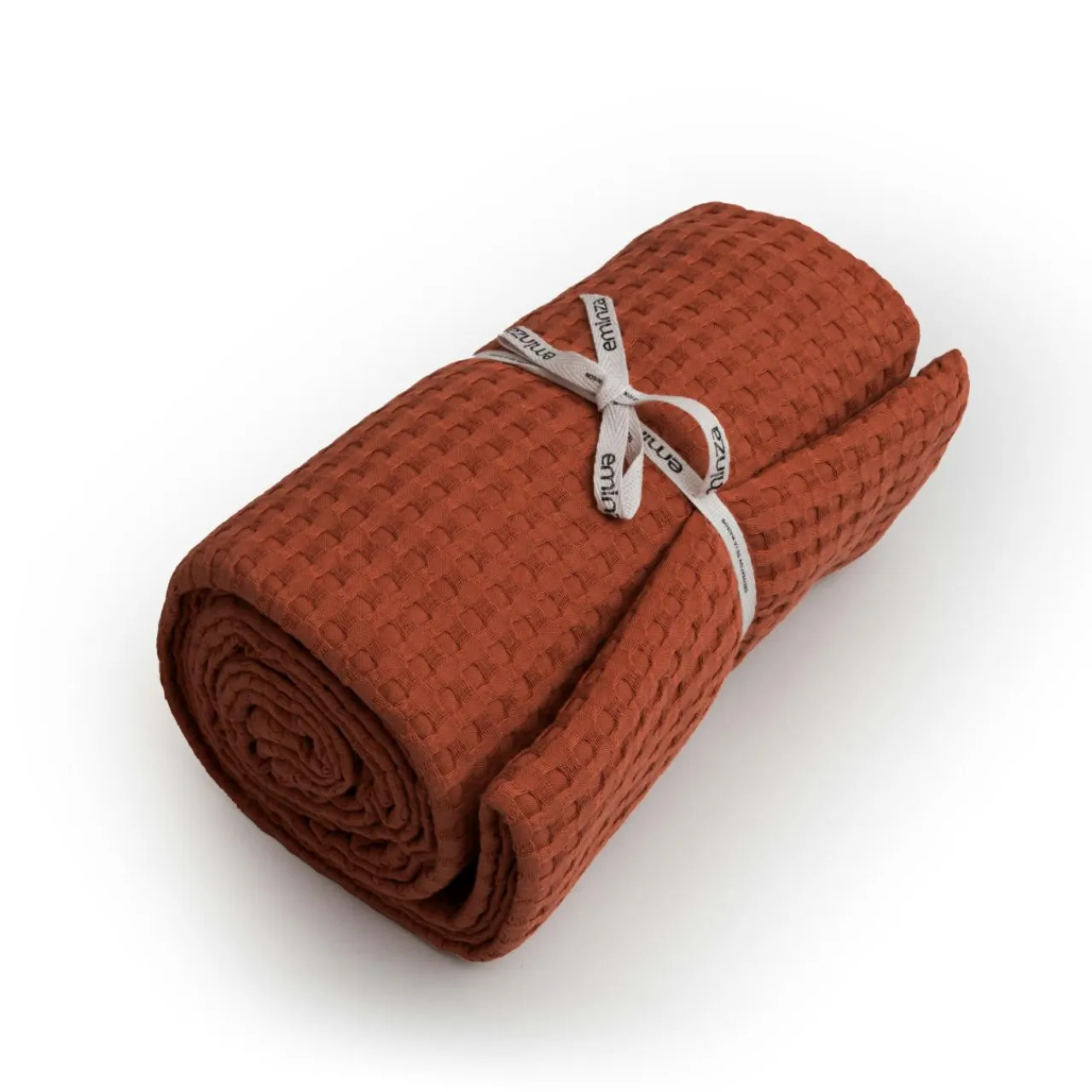 EMINZA Couvre-lit coton nid d'abeille (180 x 220 cm) Maya Terracotta Sale