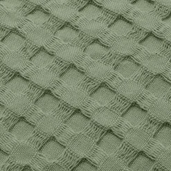 EMINZA Couvre-lit coton nid d'abeille (180 x 220 cm) Maya Vert romarin Sale