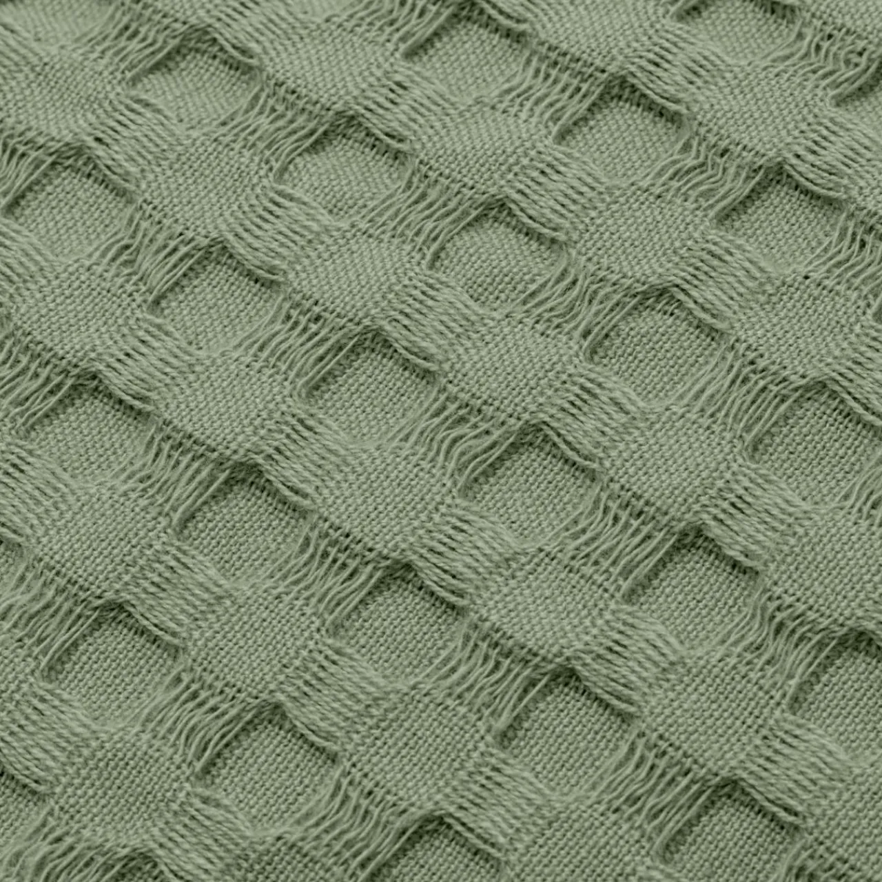 EMINZA Couvre-lit coton nid d'abeille (180 x 220 cm) Maya Vert romarin Sale