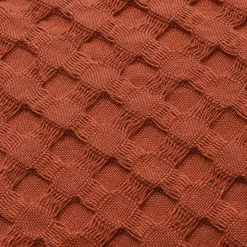 EMINZA Couvre-lit coton nid d'abeille (220 x 250 cm) Maya Terracotta
