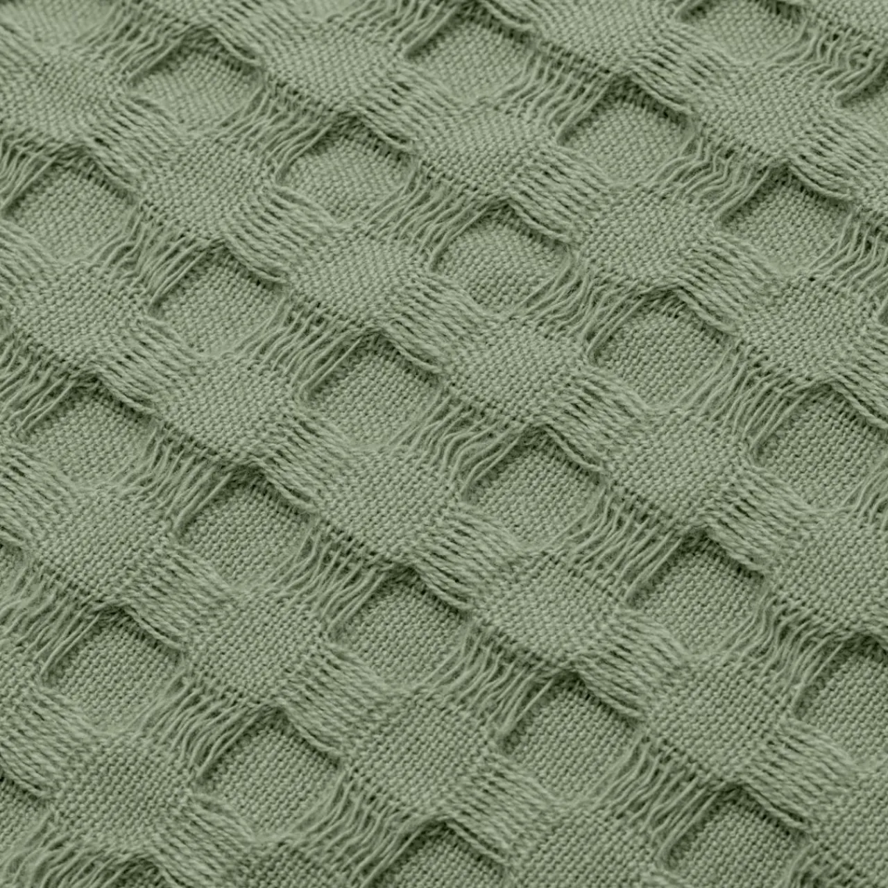 EMINZA Couvre-lit coton nid d'abeille (220 x 250 cm) Maya Vert romarin Best