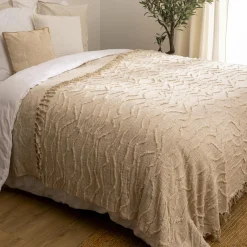 ATMOSPHERA Couvre-lit coton (260 x 240 cm) Daisy Beige Best