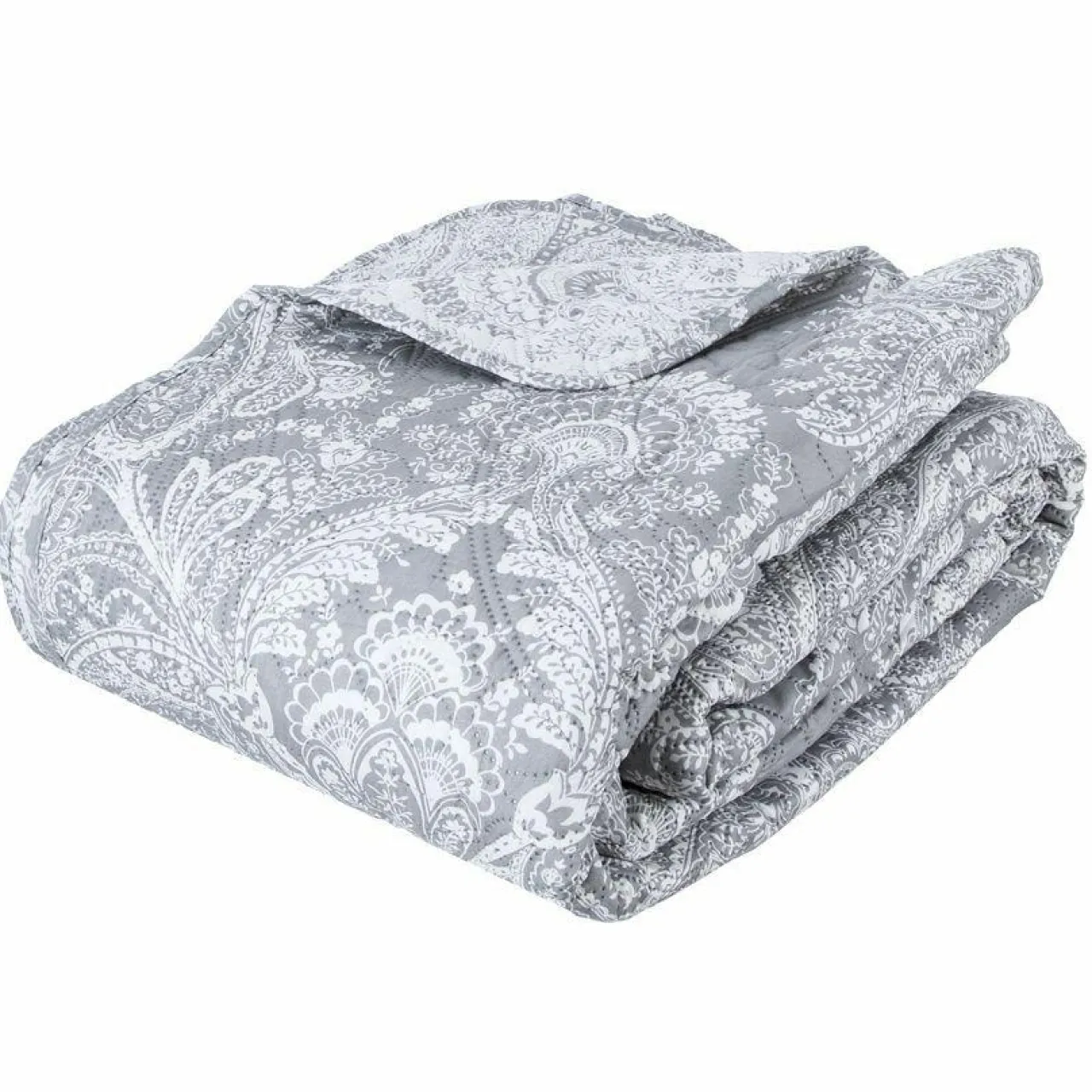 ATMOSPHERA Couvre-lit et taies d'oreiller (240 x 260 cm) Marie Gris clair Sale