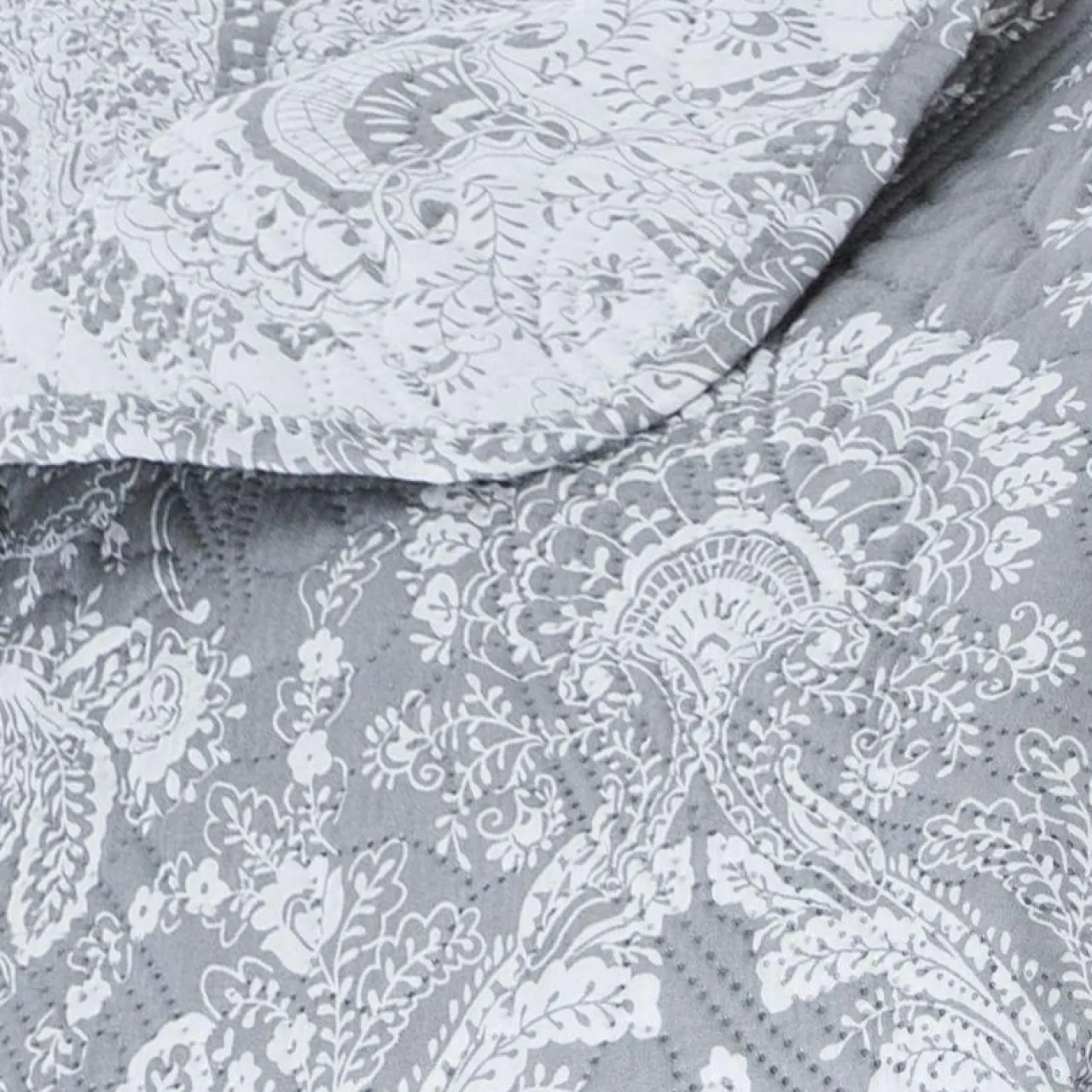 ATMOSPHERA Couvre-lit et taies d'oreiller (240 x 260 cm) Marie Gris clair Sale