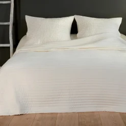 LINDER Couvre-lit et taies d'oreiller (230 x 250 cm) Riviera Beige Discount