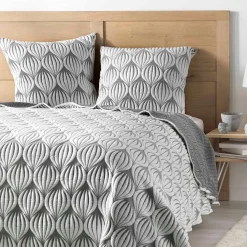 DOUCEUR D'INTERIEUR Couvre-lit et 2 taies d'oreiller (220 x 240 cm) Faustine Gris