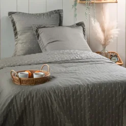 STOF Couvre-lit matelassé avec deux taies d'oreiller (260 x 240 cm) Cléo Taupe New