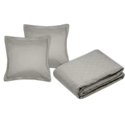 STOF Couvre-lit matelassé avec deux taies d'oreiller (260 x 240 cm) Cléo Taupe New
