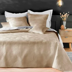 douceur d'intu017drieur Couvre-lit matelassé et deux taies d'oreiller (240 x 260 cm) Solange Beige Best