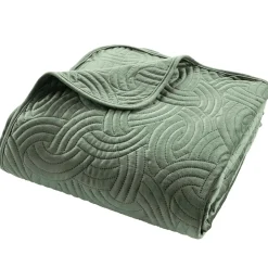 douceur d'intu017drieur Couvre-lit matelassé et deux taies d'oreiller (240 x 260 cm) Solange cédre Vert New
