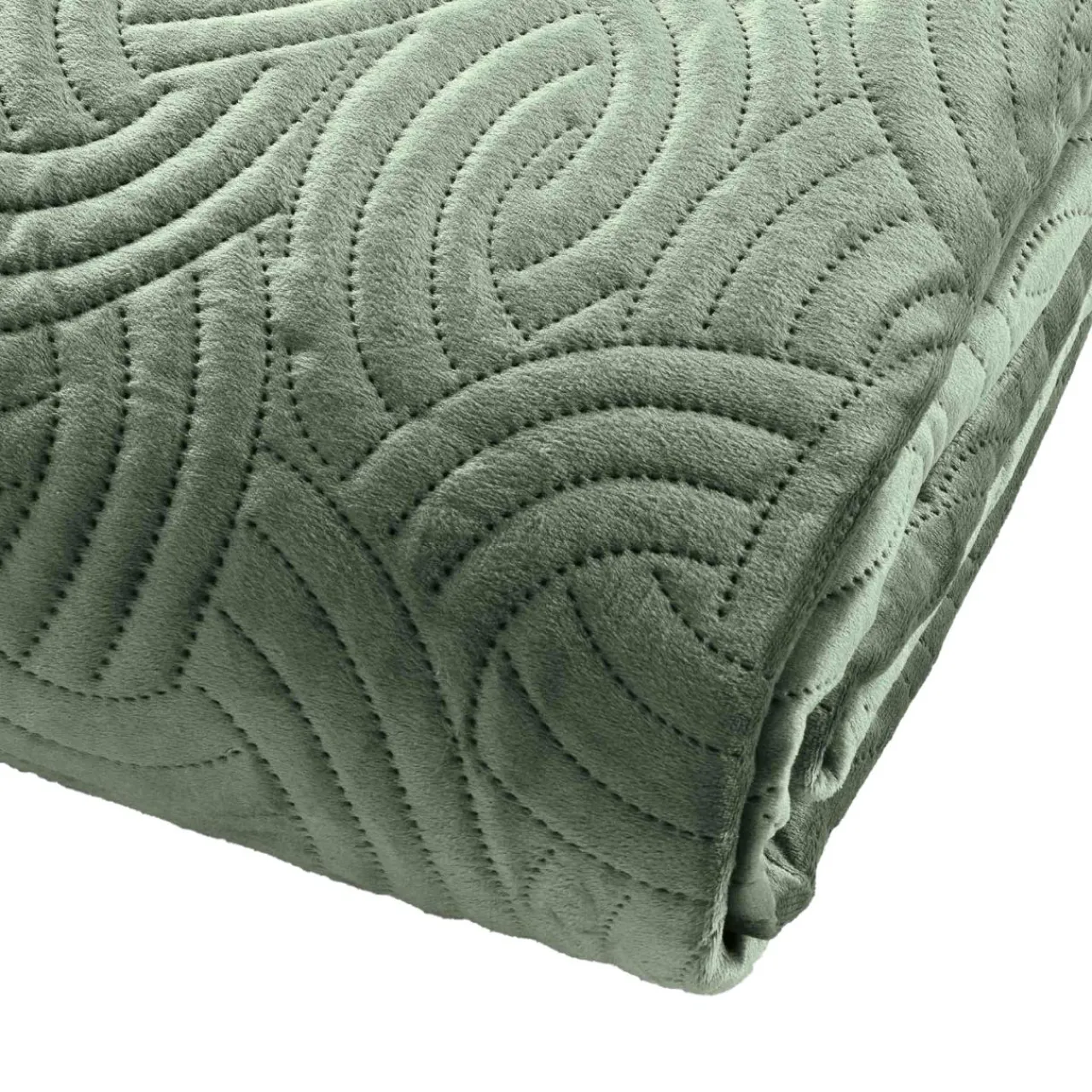 douceur d'intu017drieur Couvre-lit matelassé et deux taies d'oreiller (240 x 260 cm) Solange cédre Vert New