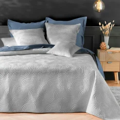 douceur d'intu017drieur Couvre-lit matelassé et deux taies d'oreiller (240 x 260 cm) Solange Gris Outlet