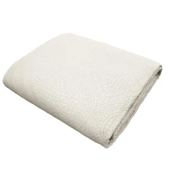 douceur d'intu017drieur Couvre-lit matelassé et deux taies d'oreiller (240 x 260 cm) Romane Beige Ecru New