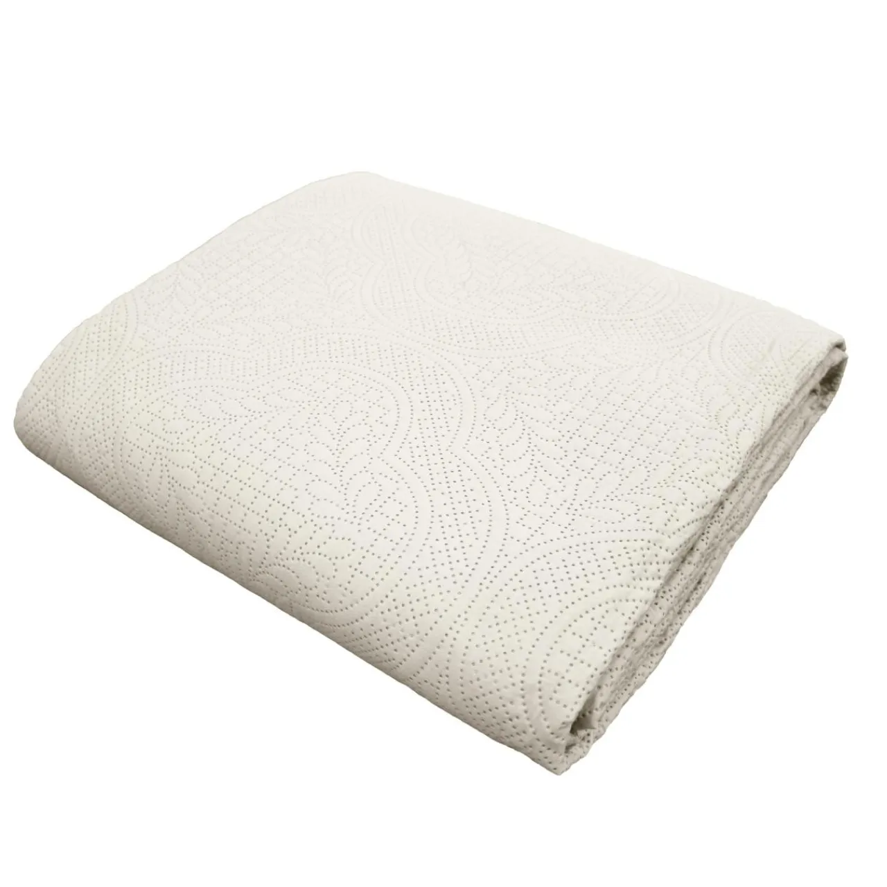 douceur d'intu017drieur Couvre-lit matelassé et deux taies d'oreiller (240 x 260 cm) Romane Beige Ecru New
