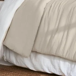 EMINZA Couvre-lit matelassé gaze de coton (240 x 220 cm) Gaïa pampa Beige Outlet
