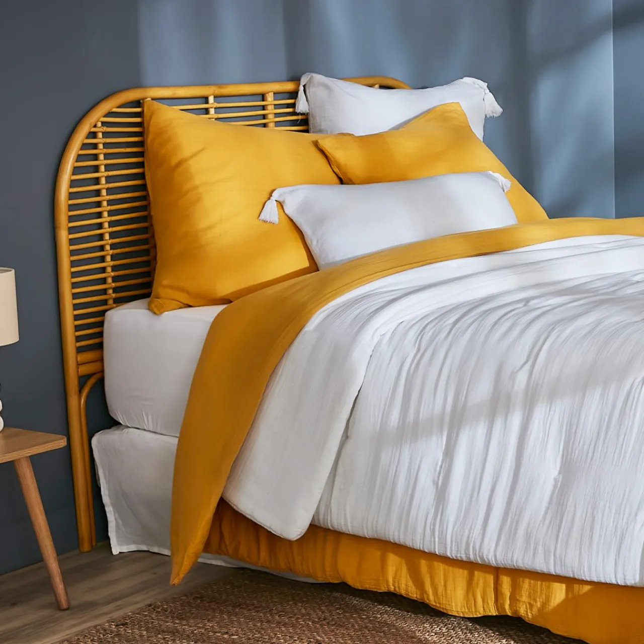 EMINZA Couvre-lit matelassé gaze de coton (180 x 240 cm) Gaïa chantilly Blanc Best