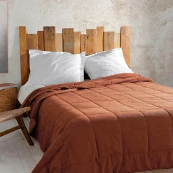 LINDER Couvre lit matelassé (230 x 250 cm) Vercors Terracotta Outlet