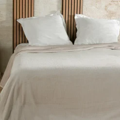 LINDER Couvre lit velours (240 x 260 cm) Gaufré Ecru Hot
