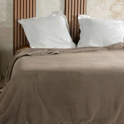 LINDER Couvre lit velours (240 x 260 cm) Gaufré Taupe