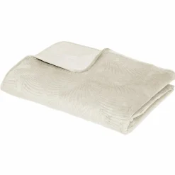 ATMOSPHERA Couvre-lit (260 x 240 cm) Feuilles Ivoire Outlet