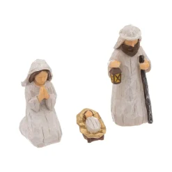 Feeric Lights & Christmas Crèche de Noël complète en bois (H19 cm) Sainte-Lucia Naturel Hot