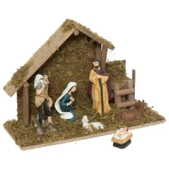 FEERIC LIGHTS Crèche de Noël complète et lumineuse (H30 cm) Sainte-Paloma Naturel New